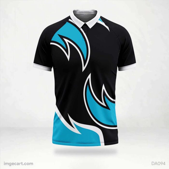 Cricket Jersey Design Black with Blue Pattern