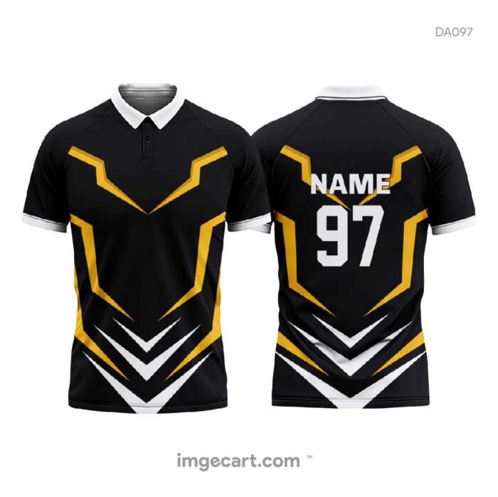 Cricket Jersey Design Black with Yellow Effect