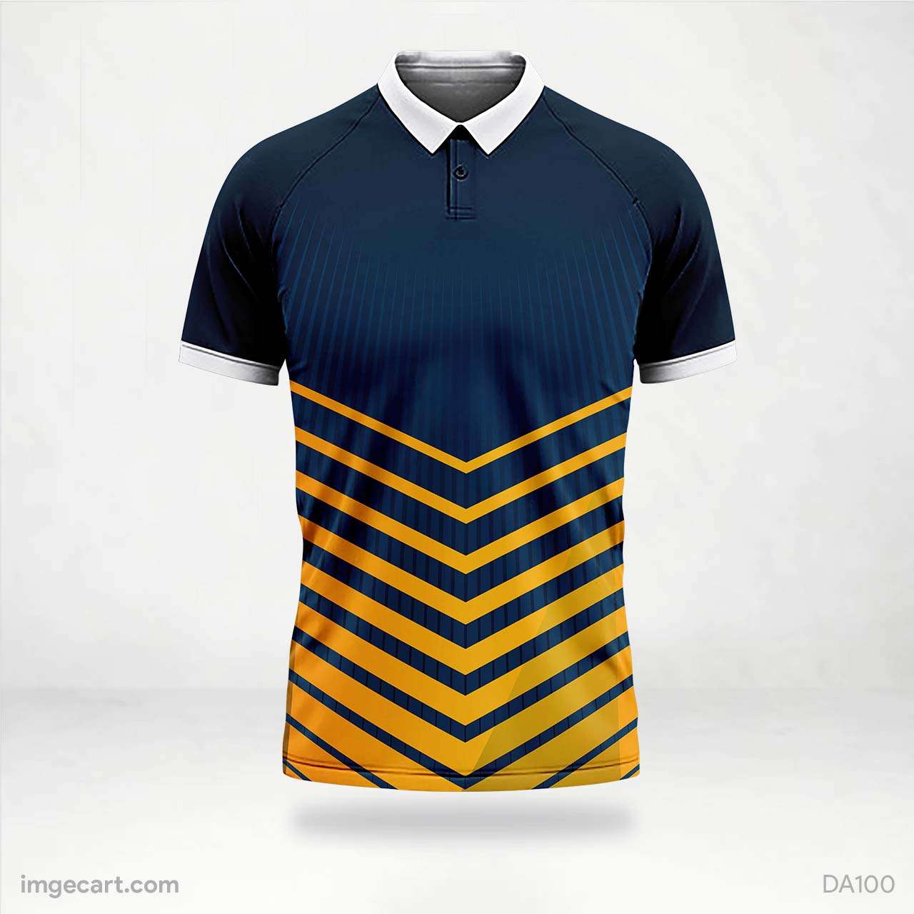 Cricket Jersey Design Blue with Yellow Pattern - imgecart