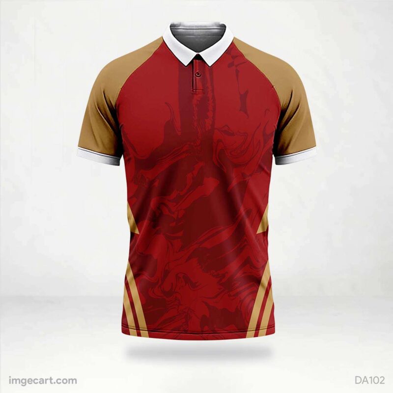 CRICKET JERSEY WITH RED AND GOLDEN