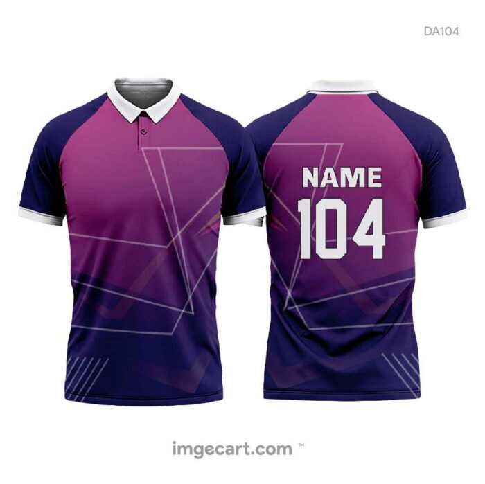CRICKET JERSEY BLACK WITH PURPLE AND BLUE