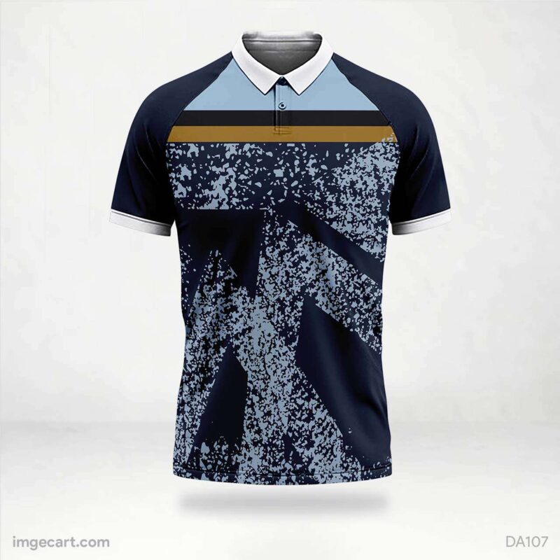 CRICKET JERSEY BLUE WITH GREY PATTERN