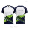 Cricket jersey blue and white with green pattern - imgecart