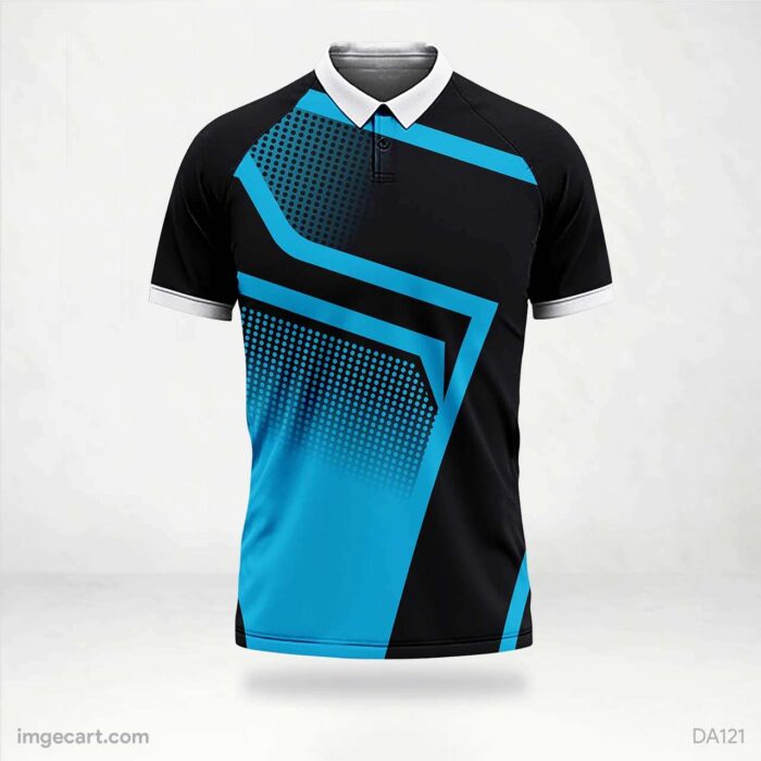 Cricket Jersey BLACK WITHBLUE PATTERN