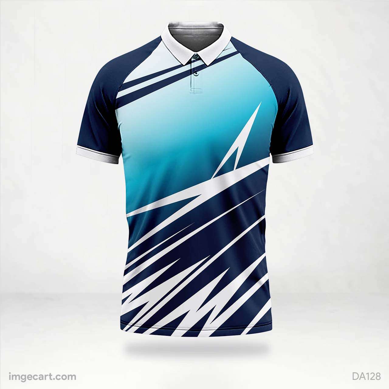 Cricket Jersey Design Blue with Red Pattern - imgecart