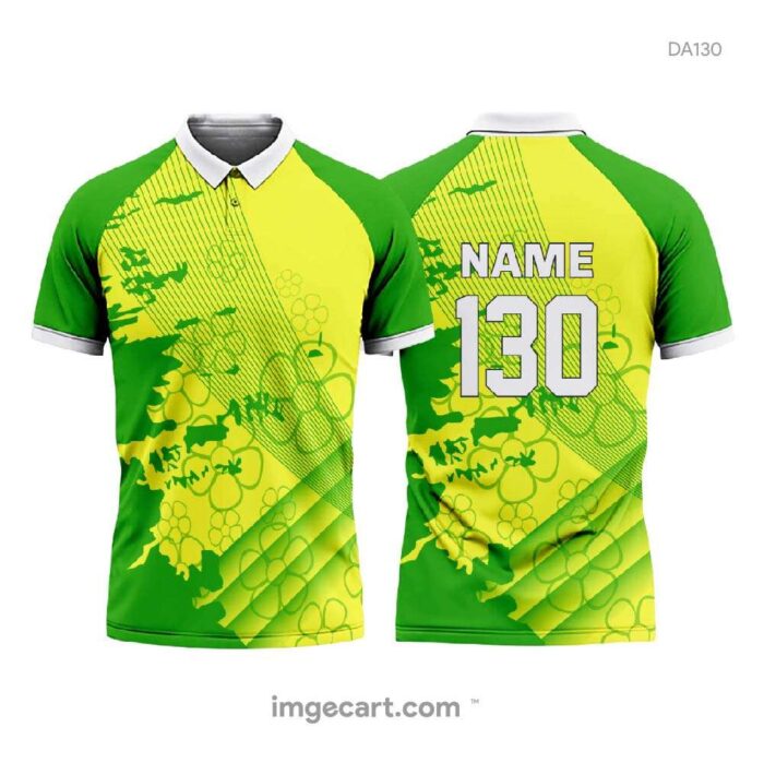Cricket Jersey Design Green with YELLOW Pattern
