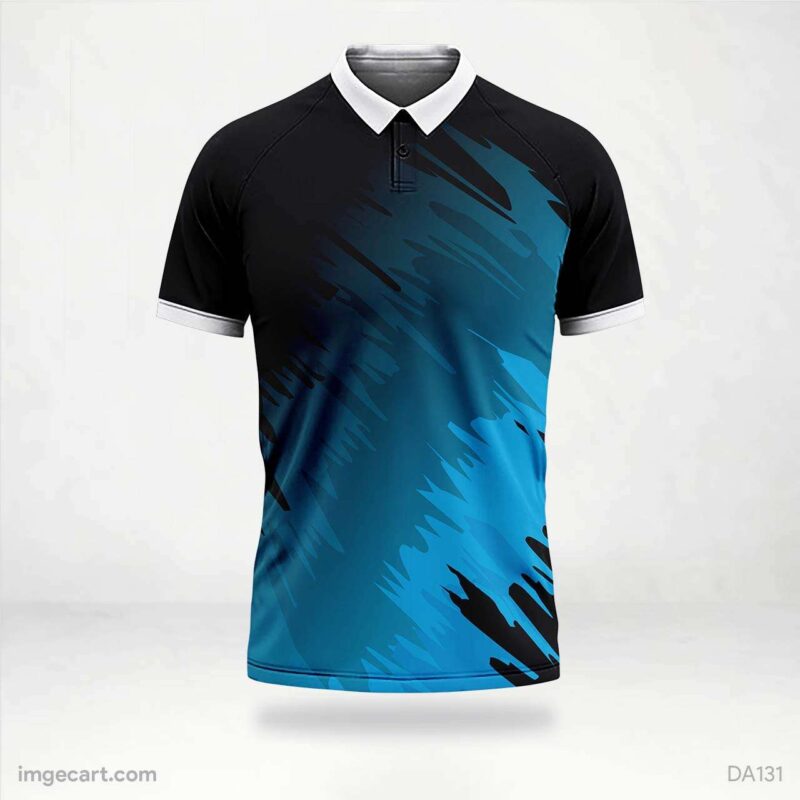 Cricket Jersey Black with blue gradient