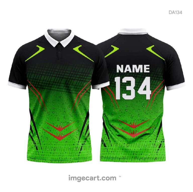 Cricket Jersey Design Black and Green Gradient - imgecart