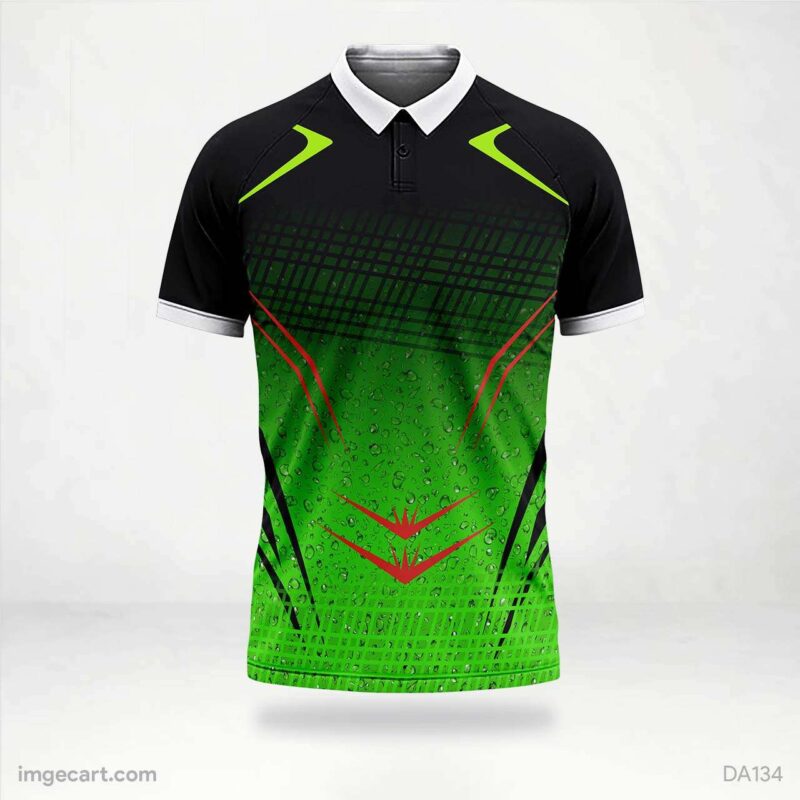 Cricket Jersey Design Black and Green Gradient