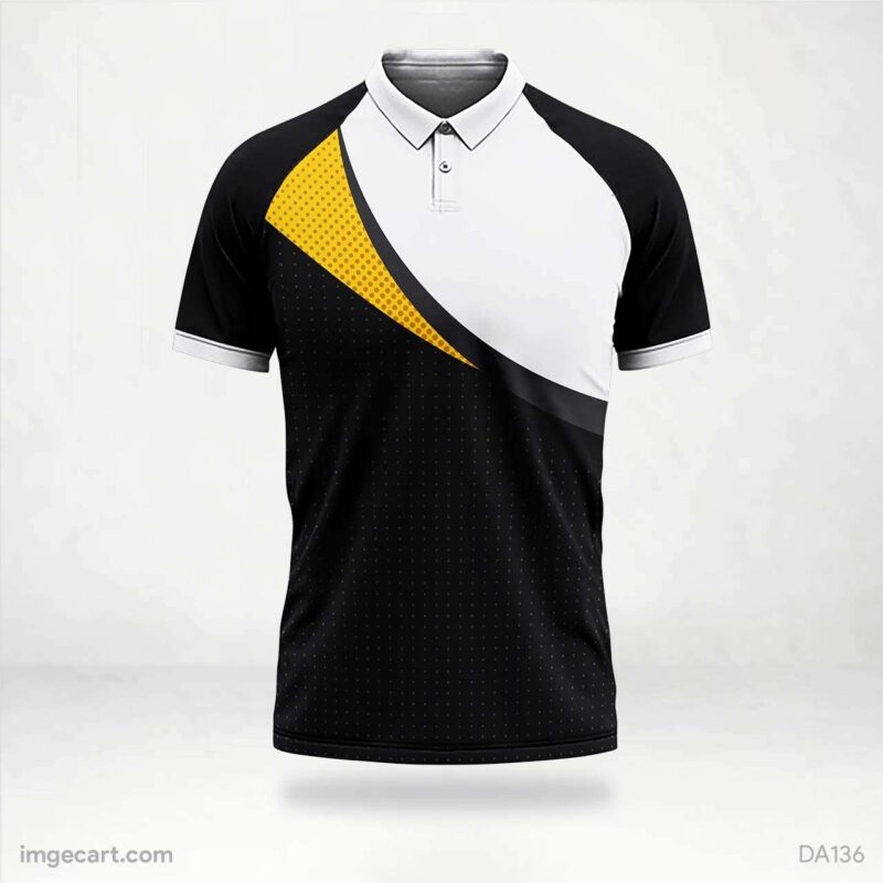 Cricket Jersey Design Black with Yellow and White