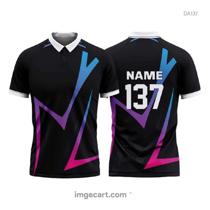 E-Sports Jersey Design Black with Pink and Blue Effect