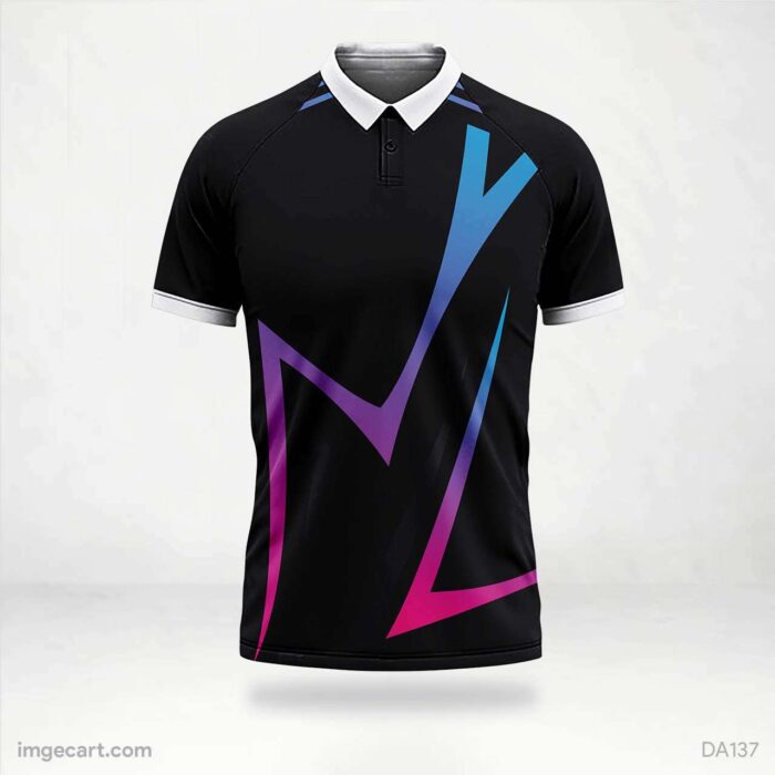 E-Sports Jersey Design Black with Pink and Blue Effect