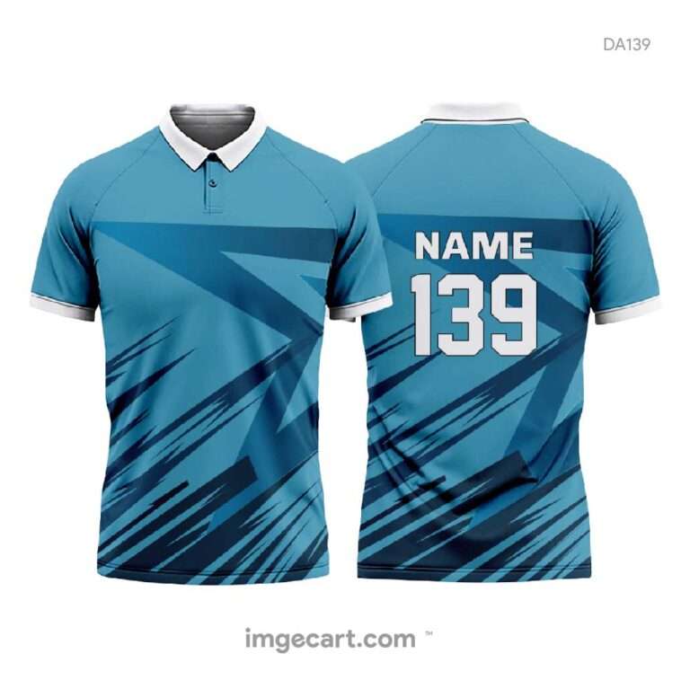 Cricket Jersey Design Blue with Star Pattern - imgecart