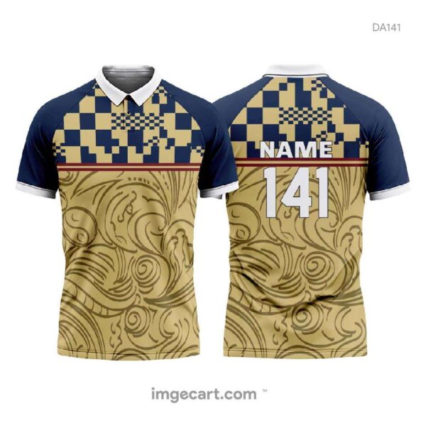 Cricket Jersey Design Blue With Cream Pattern - Imgecart