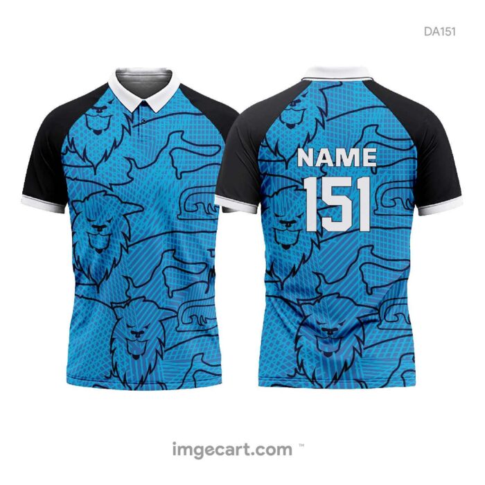 Cricket Jersey Design Blue Pattern