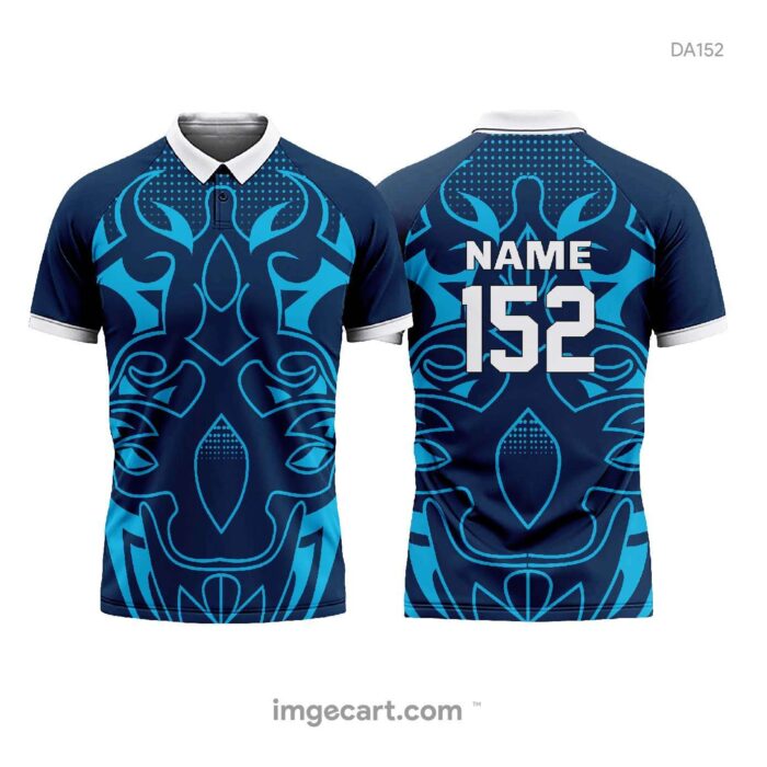 Cricket Jersey Design Dark Blue Pattern