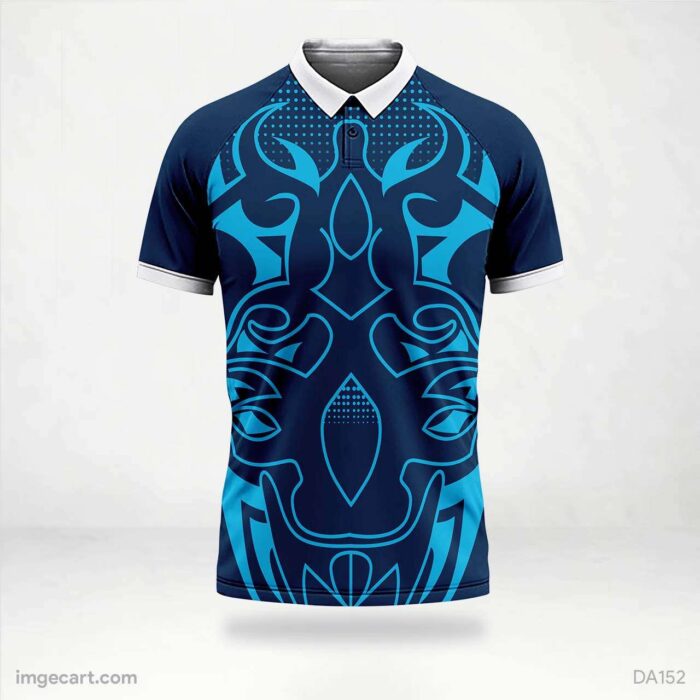 Cricket Jersey Design Dark Blue Pattern