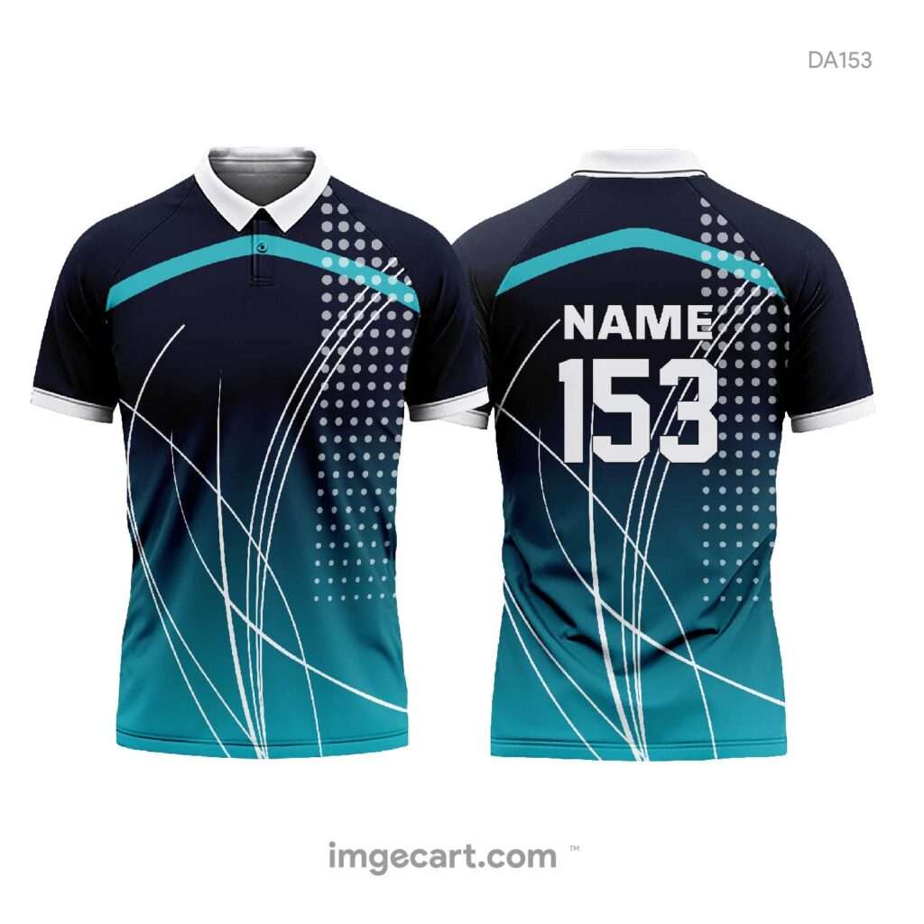 Cricket Jersey Design Blue with White Pattern - imgecart