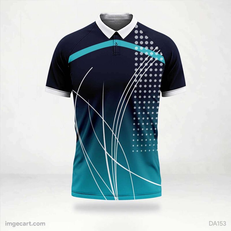Cricket Jersey Design Blue with White Pattern