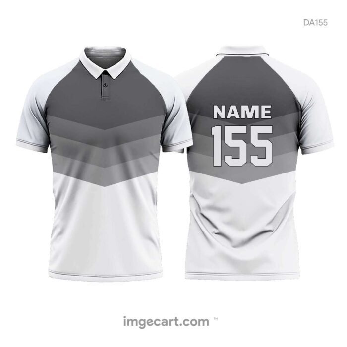 Cricket Jersey Design White and Grey