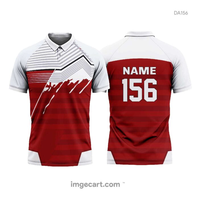 Cricket Jersey Design Red and White