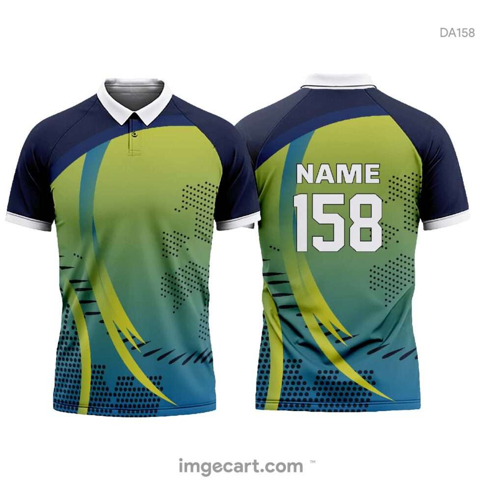 Cricket Jersey Design Blue and Green - imgecart