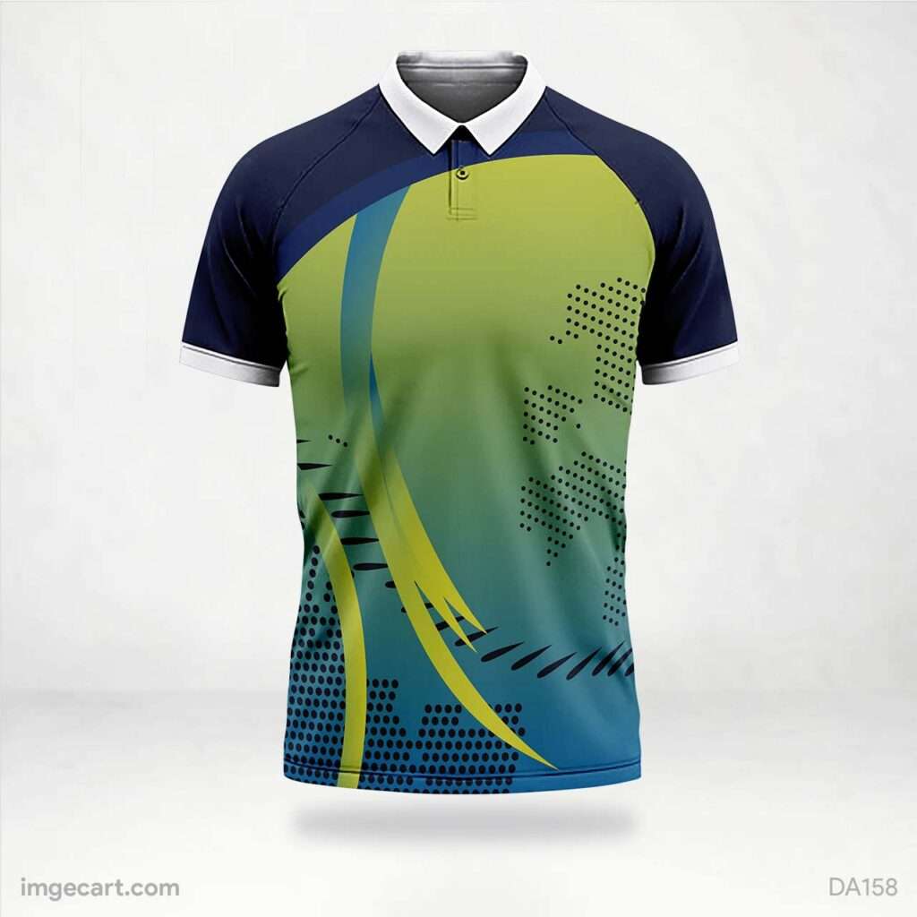 Cricket Jersey Design Blue and Green - imgecart