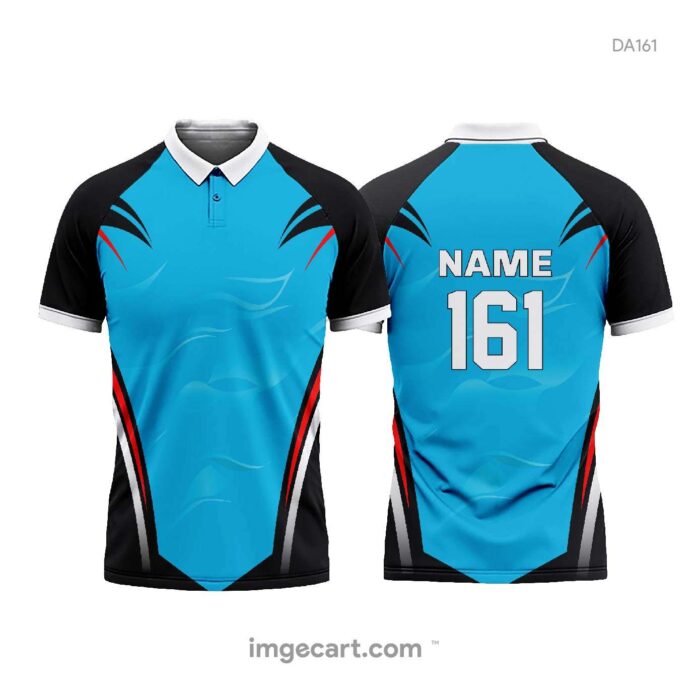 Cricket Jersey Design Black and Blue Effect