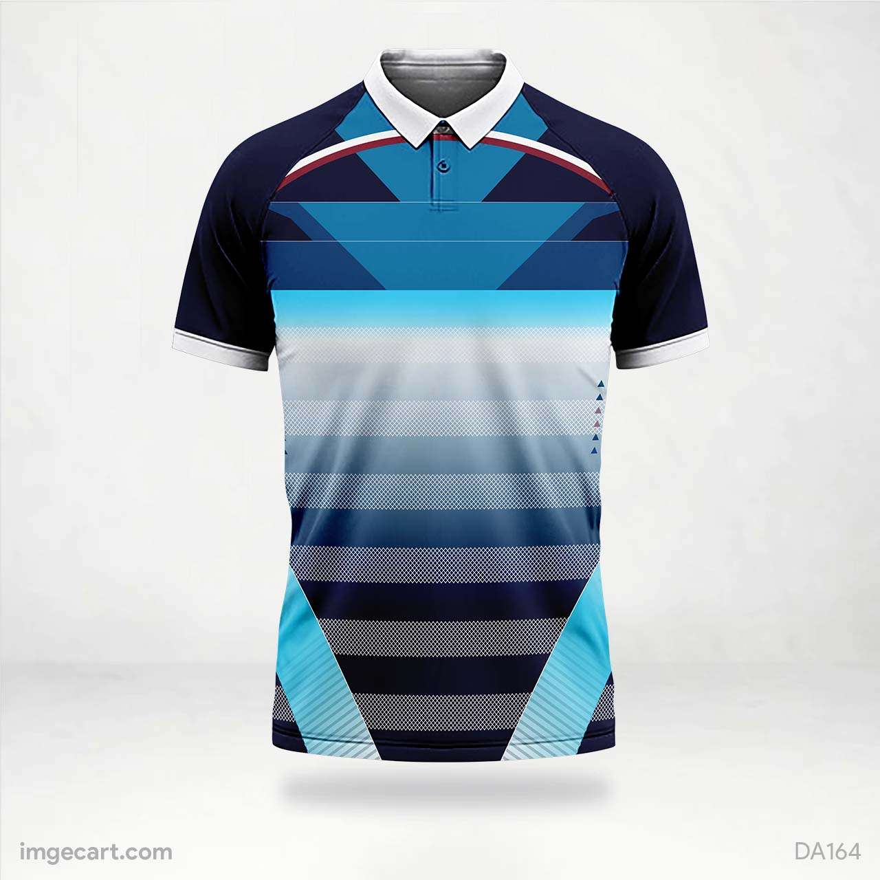 Cricket Jersey Design White with Blue and Red - imgecart