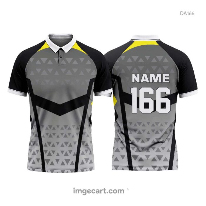 Cricket Jersey Design Black and Grey Effect