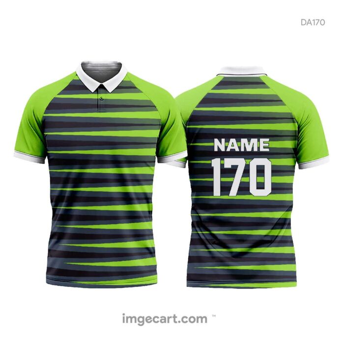 Football Jersey Design Green with Black Lines