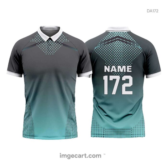 Cricket Jersey Design Grey and Blue Gradient