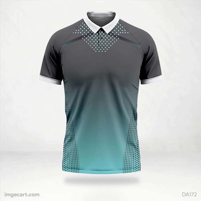 Cricket Jersey Design Grey and Blue Gradient