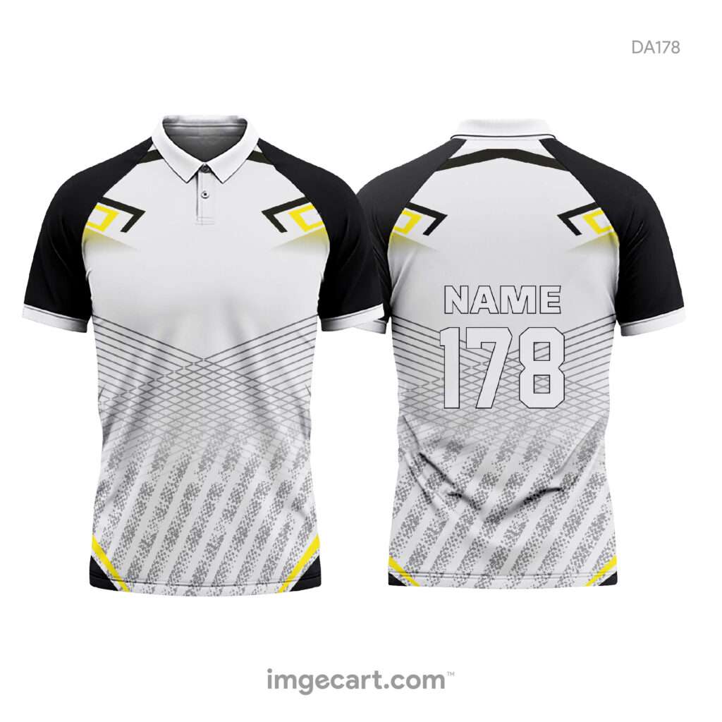 Cricket Jersey Design White with Golden Effect - imgecart