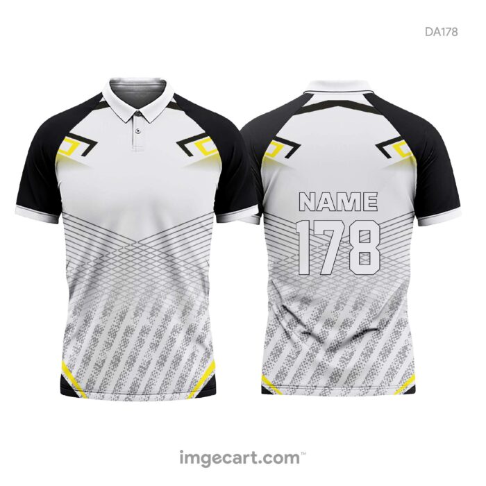 Cricket Jersey Design White with Golden Effect