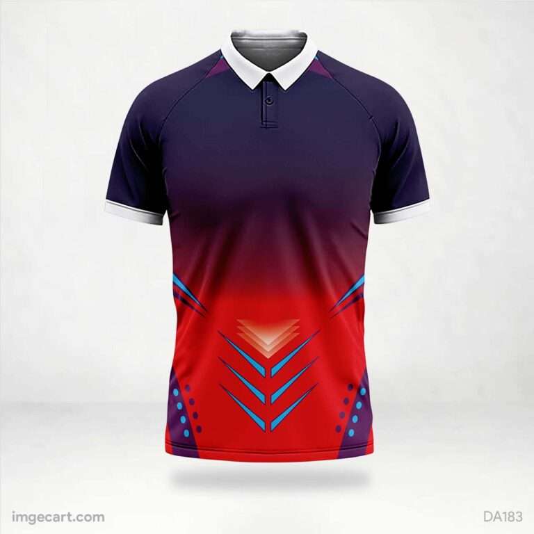 Cricket Jersey Design Blue with Red Effect - imgecart