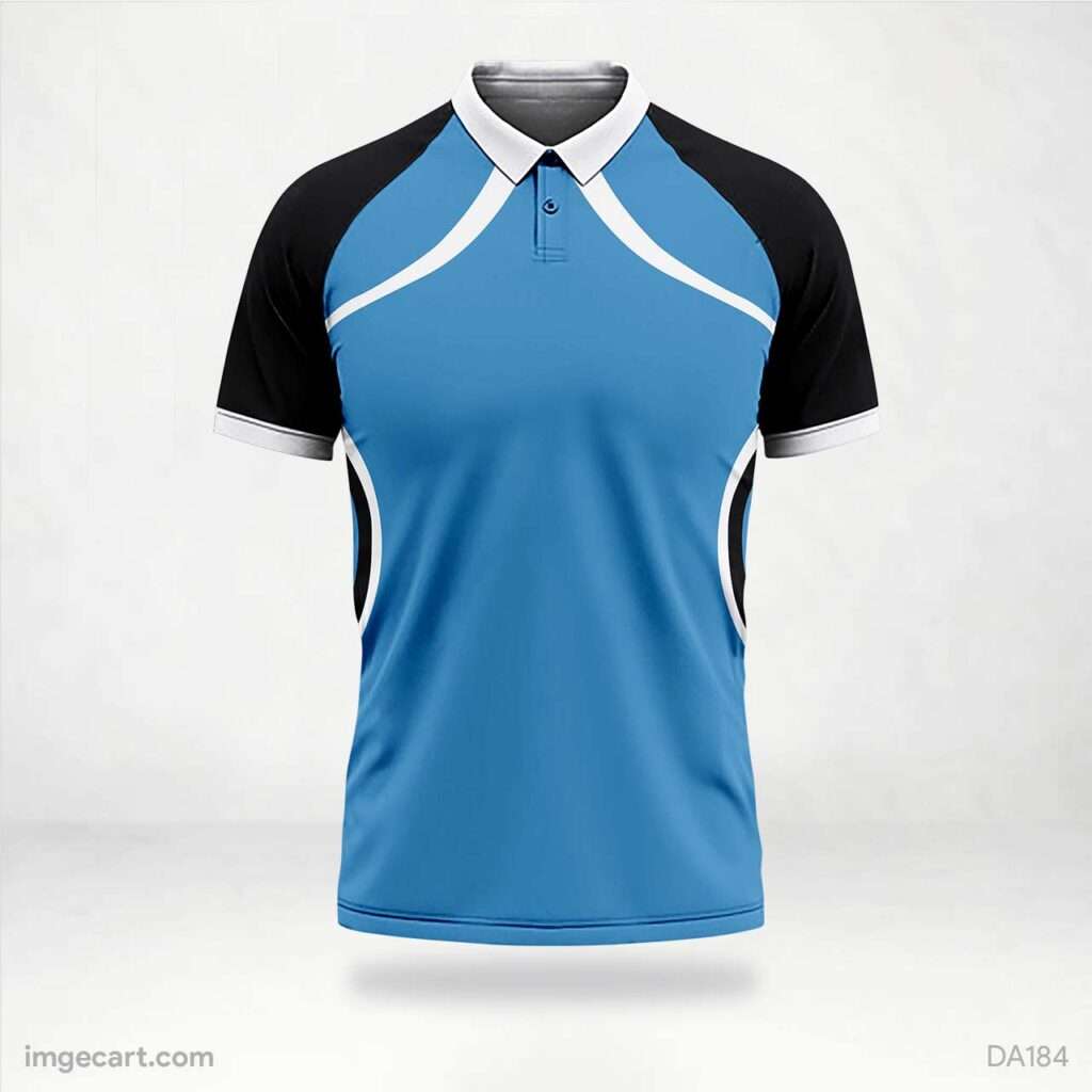 Cricket Jersey Design Blue with White Lines - imgecart