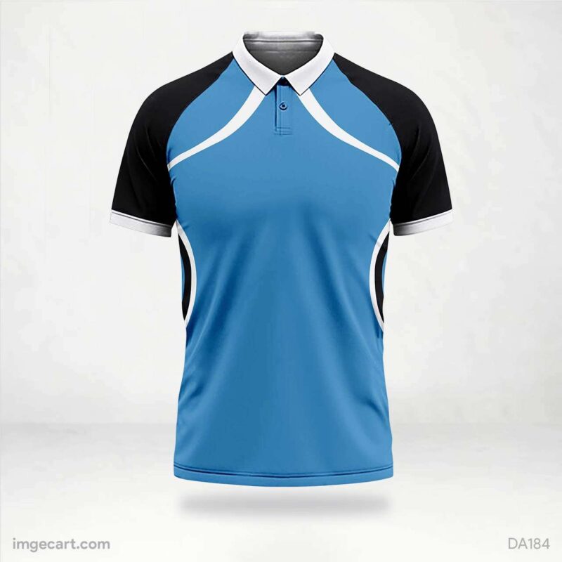 Cricket Jersey Design Blue with White Lines