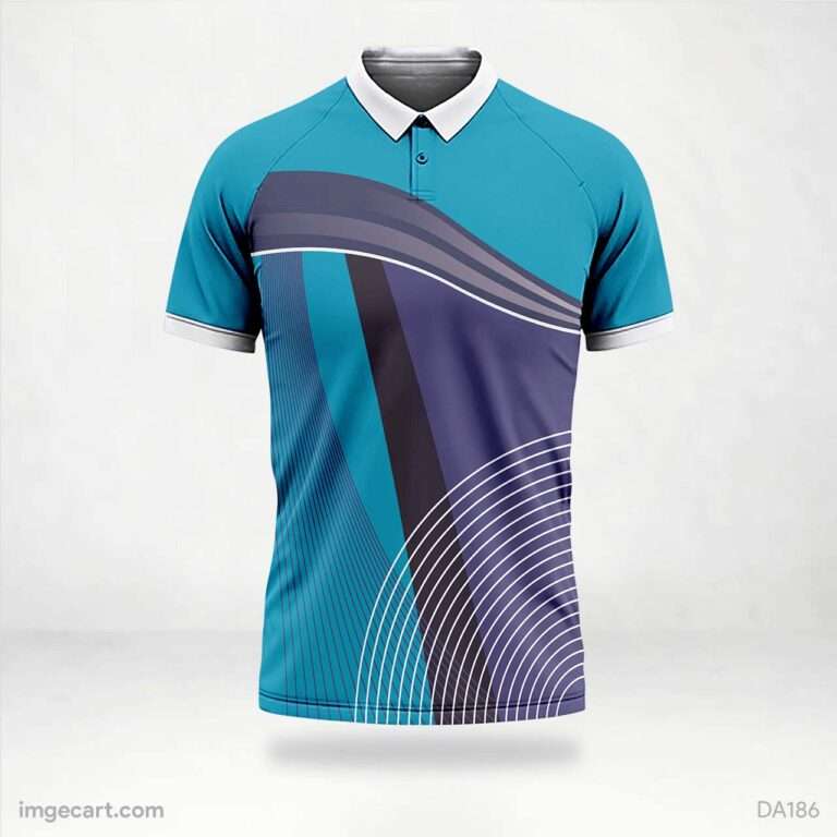 Cricket Jersey Design Blue with Purple Effect - imgecart