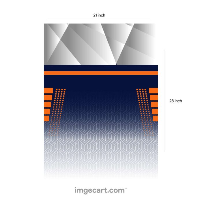 Cricket Jersey Design Blue and Grey with Orange Line