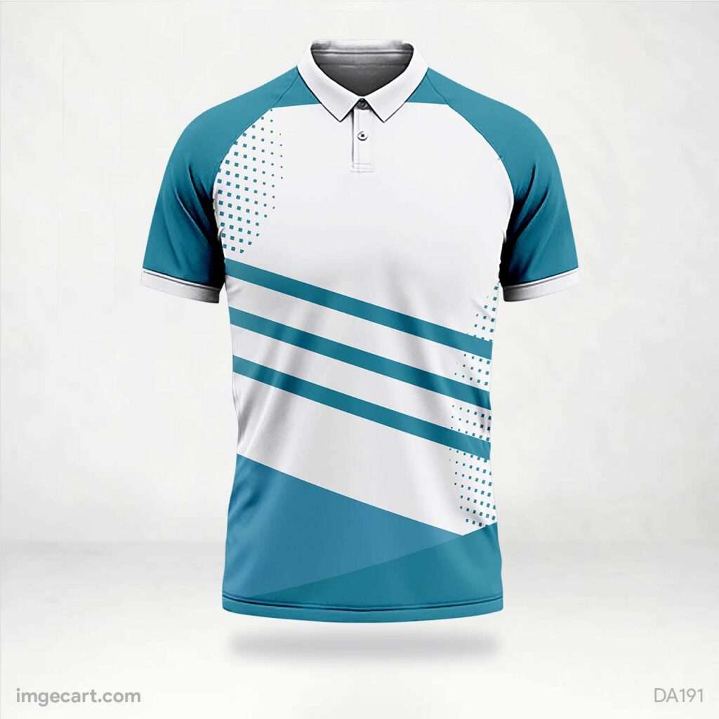 Cricket Jersey Design White with Blue Lines - imgecart
