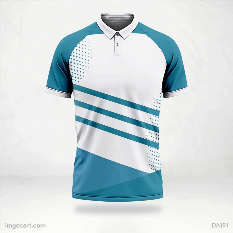 Cricket Jersey Design White with Blue Lines