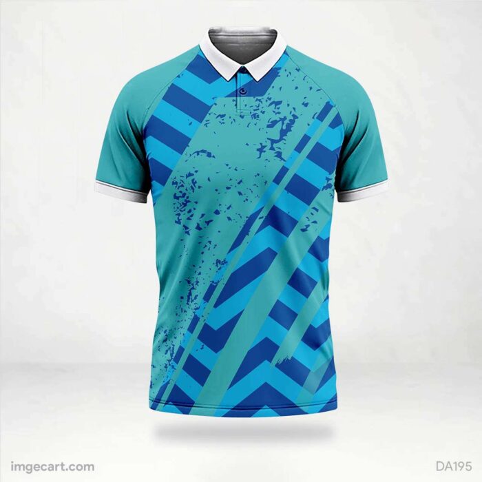 Cricket Jersey Design Blue with Pattern