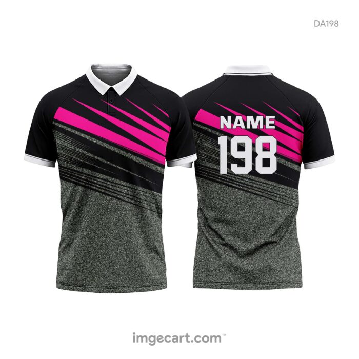 Cricket Jersey Design Black and Pink Shine Effect