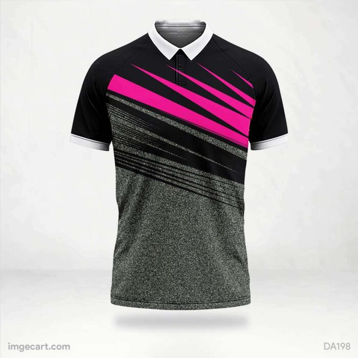 Cricket Jersey Design Black and Pink Shine Effect