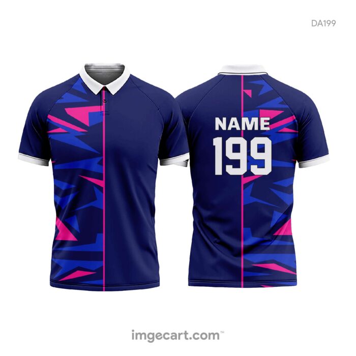 Sports Jersey Design Blue with Pattern