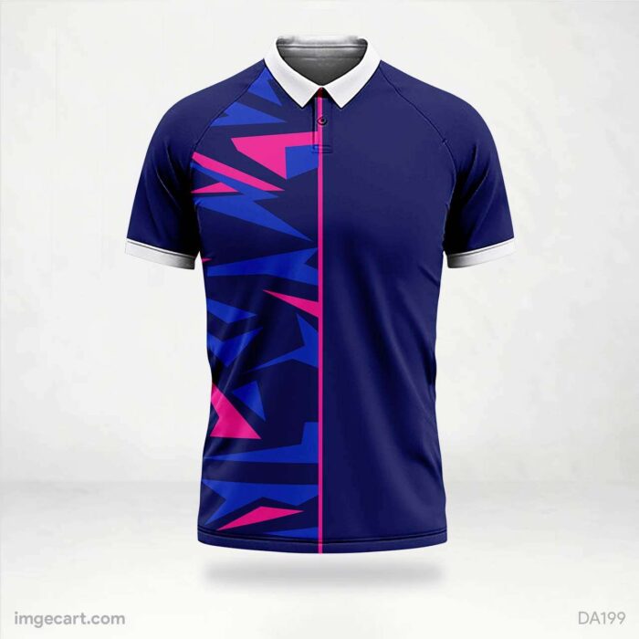 Sports Jersey Design Blue with Pattern