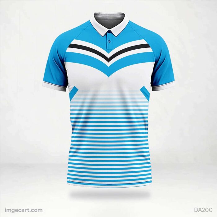 Cricket Jersey Design White with Blue Pattern