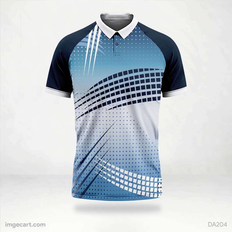 Cricket Jersey Design Blue with Line Effect