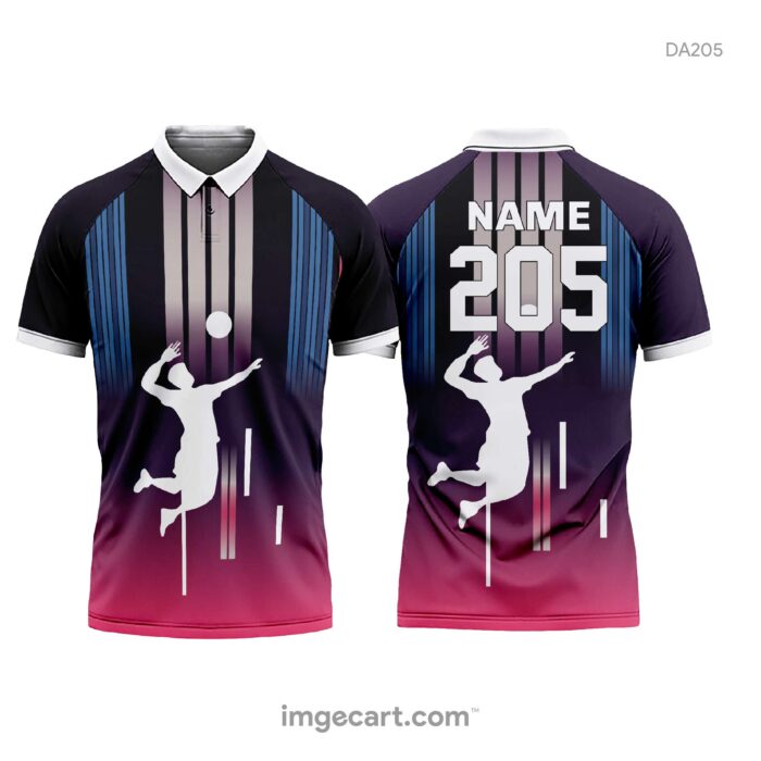 Volleyball Jersey Design Blue and Purple Effect